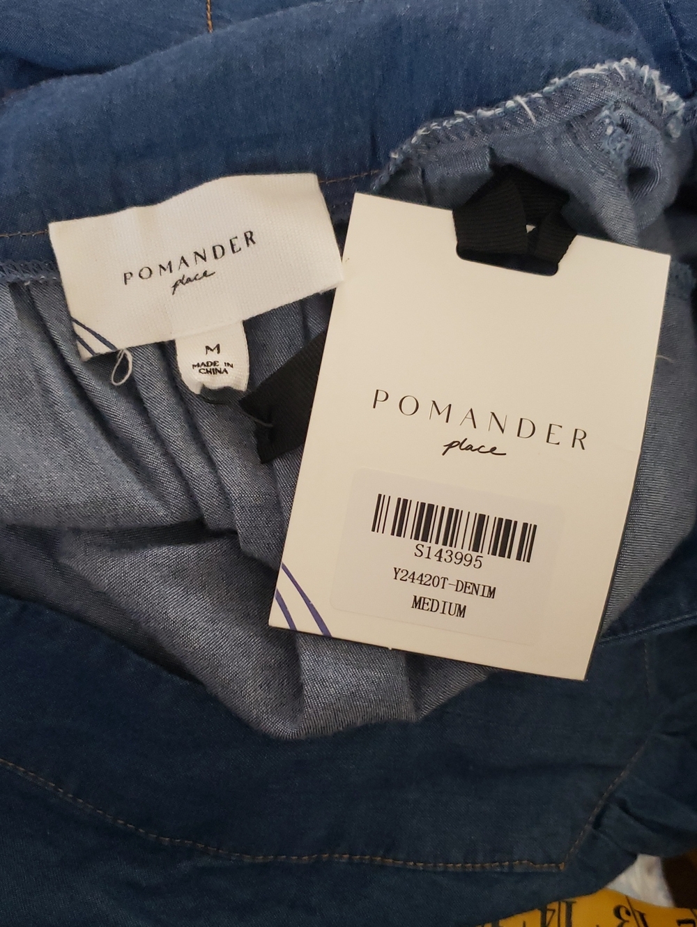 Tuckernuck X Pomander Maxi Dress Denim Finley Flutter Sleeve Medium New - Picture 4 of 9
